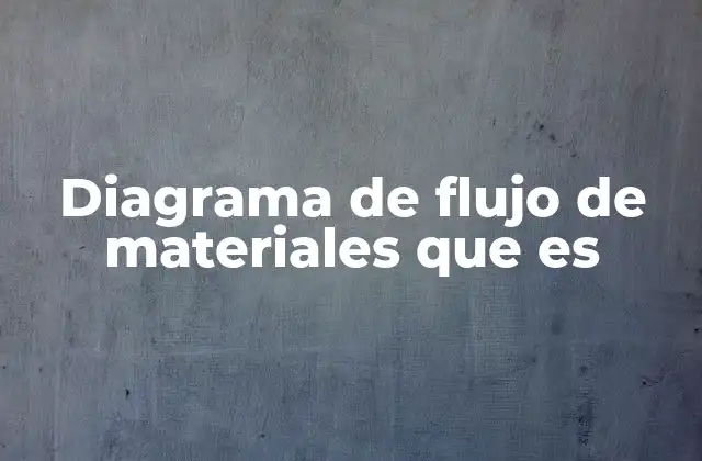 Diagrama de Flujo de Materiales que es