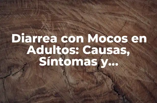 Diarrea con Mocos en Adultos: Causas, Síntomas y Tratamiento