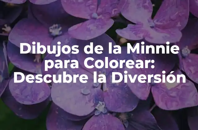 Dibujos de la Minnie para Colorear: Descubre la Diversión