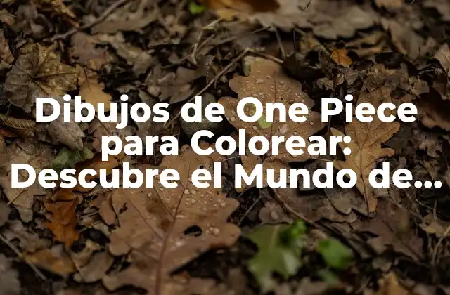 Dibujos de One Piece para Colorear: Descubre el Mundo de Eiichiro Oda