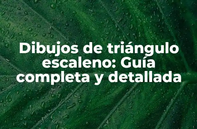 Dibujos de Triángulo Escaleno: Guía Completa y Detallada