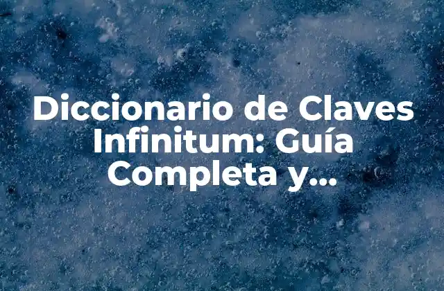 Diccionario de Claves Infinitum: Guía Completa y Actualizada