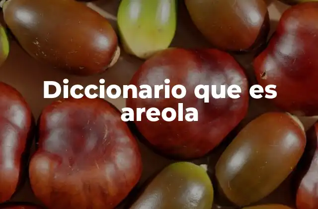 Diccionario que es Areola
