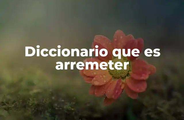 Diccionario que es Arremeter