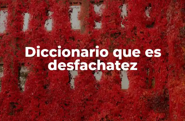 Diccionario que es Desfachatez