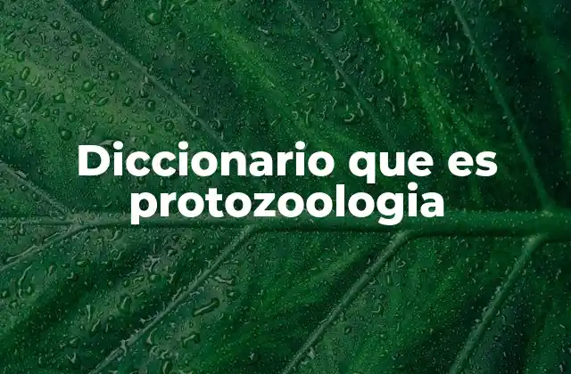 Diccionario que es Protozoologia