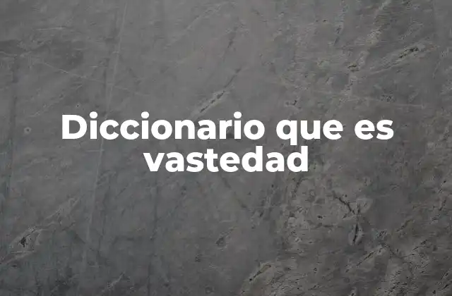 Diccionario que es Vastedad