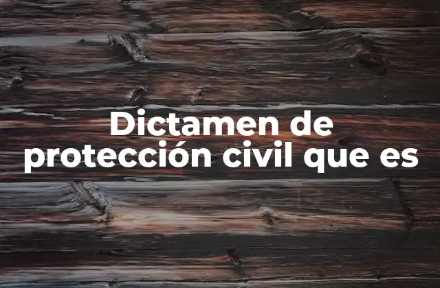 Dictamen de Protección Civil que es