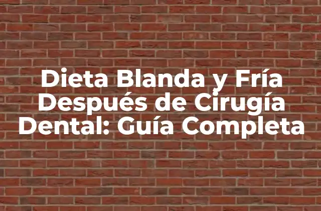 Dieta Blanda y Fría Después de Cirugía Dental: Guía Completa