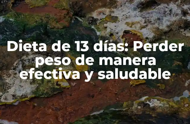 Dieta de 13 Días: Perder Peso de Manera Efectiva y Saludable 2 ¿Por qué la dieta de 13 días es efectiva para perder peso?