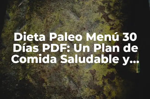 Dieta Paleo Menú 30 Días Pdf: un Plan de Comida Saludable y Natural
