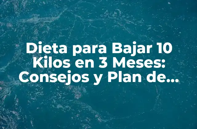 Dieta para Bajar 10 Kilos en 3 Meses: Consejos y Plan de Acción