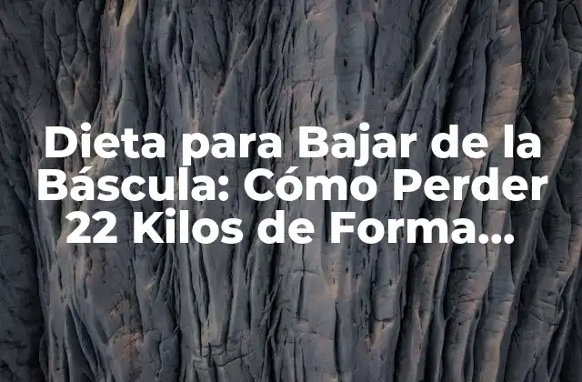 Dieta para Bajar de la Báscula: Cómo Perder 22 Kilos de Forma Saludable