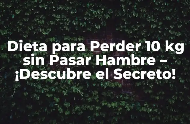 Dieta para Perder 10 Kg sin Pasar Hambre – ¡descubre el Secreto!