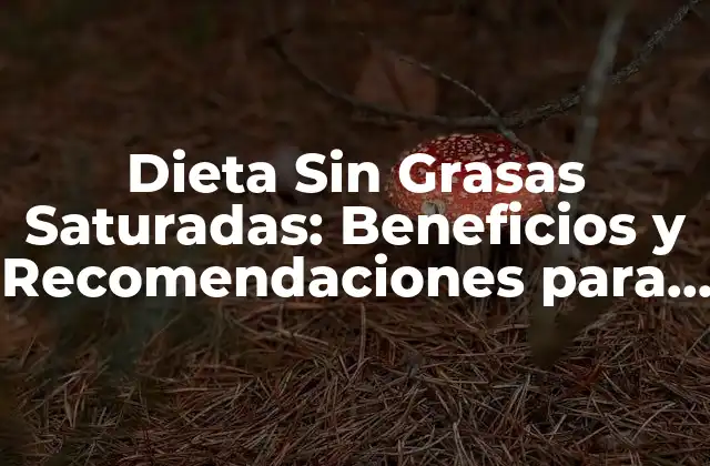 Dieta sin Grasas Saturadas: Beneficios y Recomendaciones para una Salud Optima