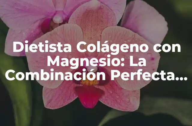 Dietista Colágeno con Magnesio: la Combinación Perfecta para un Cuerpo Saludable