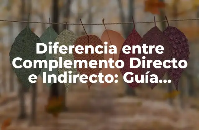Diferencia entre Complemento Directo e Indirecto: Guía Completa