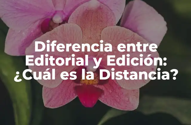 Diferencia entre Editorial y Edición: ¿cuál es la Distancia?