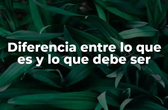 Diferencia entre Lo que es y Lo que Debe Ser