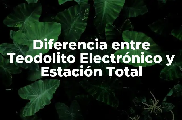 Diferencia entre Teodolito Electrónico y Estación Total