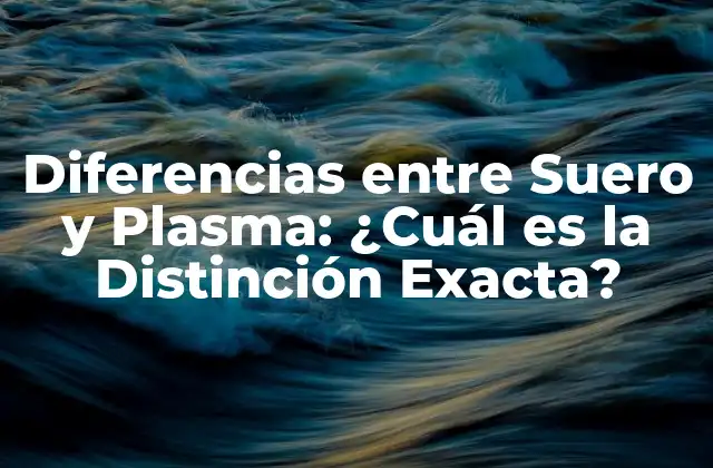 Diferencias entre Suero y Plasma: ¿cuál es la Distinción Exacta?