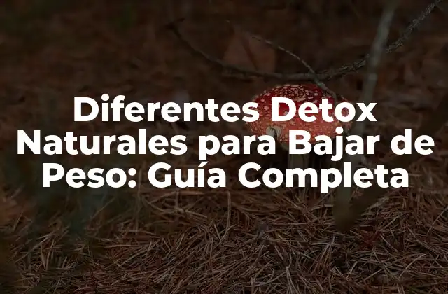 ¿Qué son los Detox Naturales para Bajar de Peso?