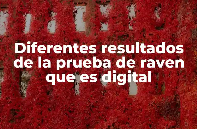 Diferentes Resultados de la Prueba de Raven que es Digital