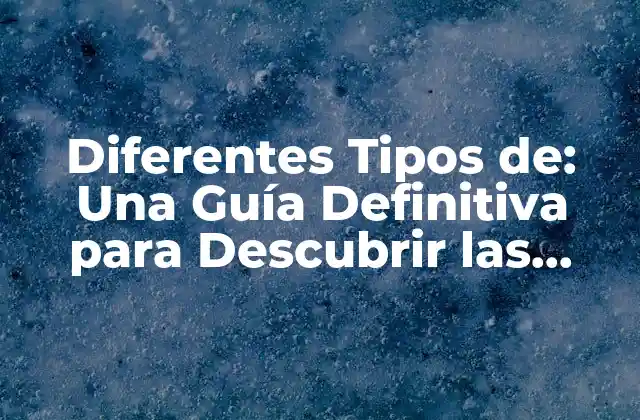 Diferentes Tipos De: una Guía Definitiva para Descubrir las Variaciones