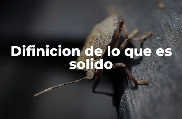 Características de los sólidos