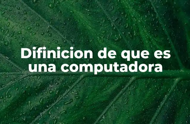 Difinicion de que es una Computadora