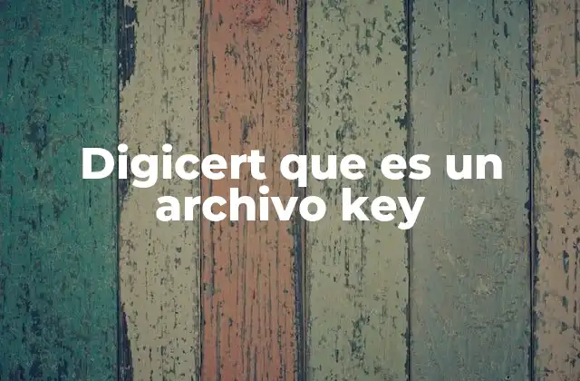 Digicert que es un Archivo Key