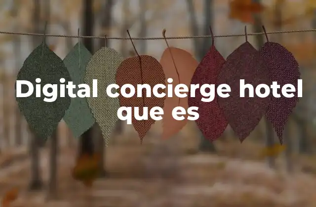 Digital Concierge Hotel que es