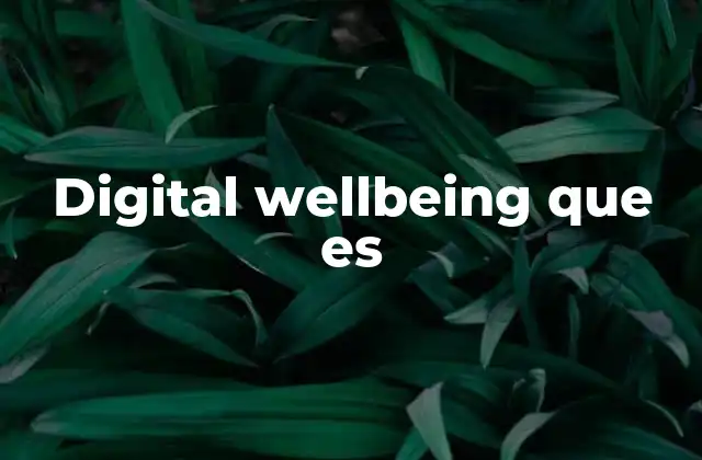 Digital Wellbeing que es