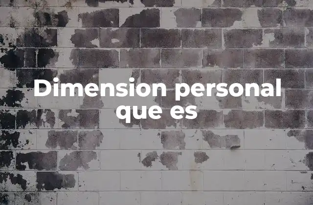 Dimension Personal que es