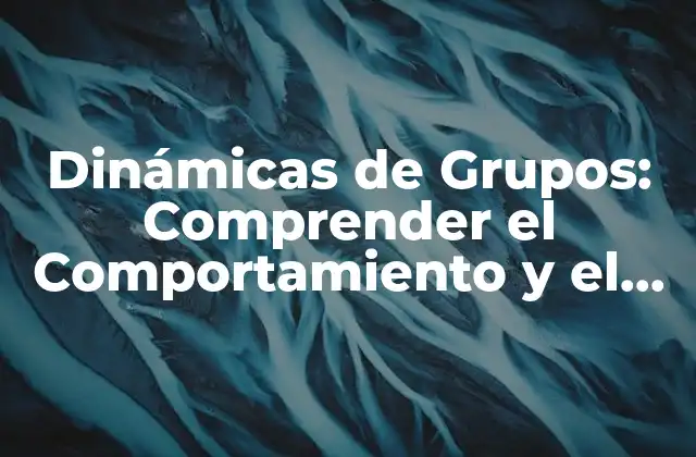 Dinámicas de Grupos: Comprender el Comportamiento y el Desempeño en Equipos