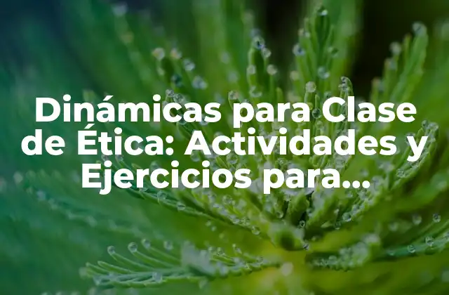 Dinámicas para Clase de Ética: Actividades y Ejercicios para Fomentar la Reflexión