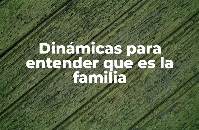 Dinámicas para Entender que es la Familia