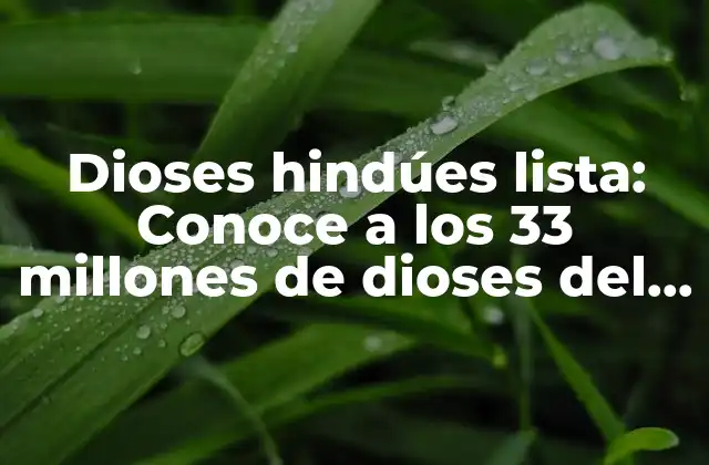 Dioses Hindúes Lista: Conoce a los 33 Millones de Dioses Del Panteón Hindú