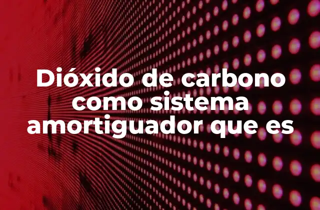 Dióxido de Carbono como Sistema Amortiguador que es