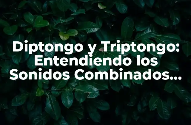 Diptongo y Triptongo: Entendiendo los Sonidos Combinados en el Lenguaje