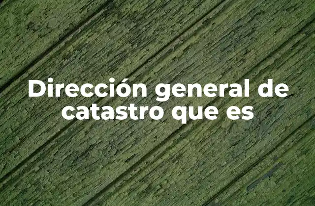 Dirección General de Catastro que es
