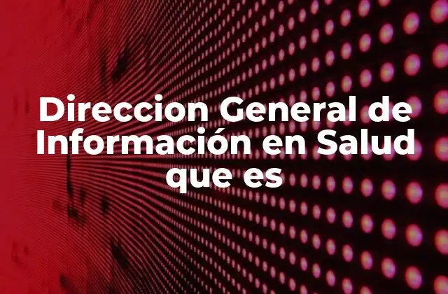 Direccion General de Información en Salud que es