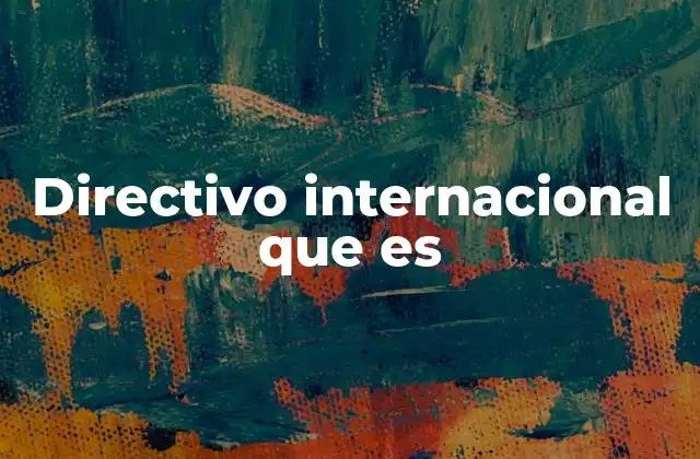 Directivo Internacional que es