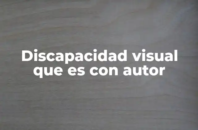 Discapacidad Visual que es con Autor