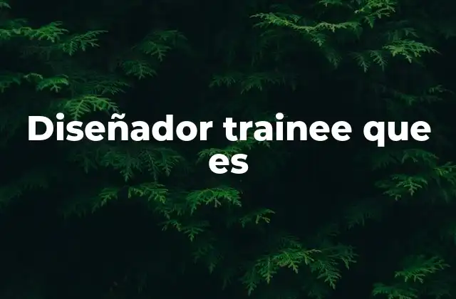 Diseñador Trainee que es
