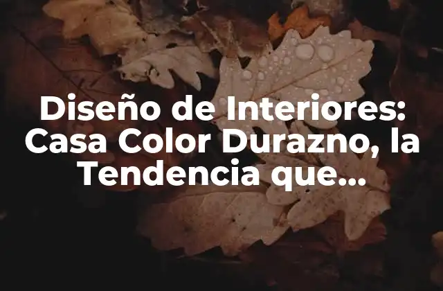 Diseño de Interiores: Casa Color Durazno, la Tendencia que Revoluciona el Mundo Del Diseño