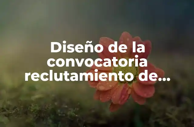 Diseño de la Convocatoria Reclutamiento de Personal que es