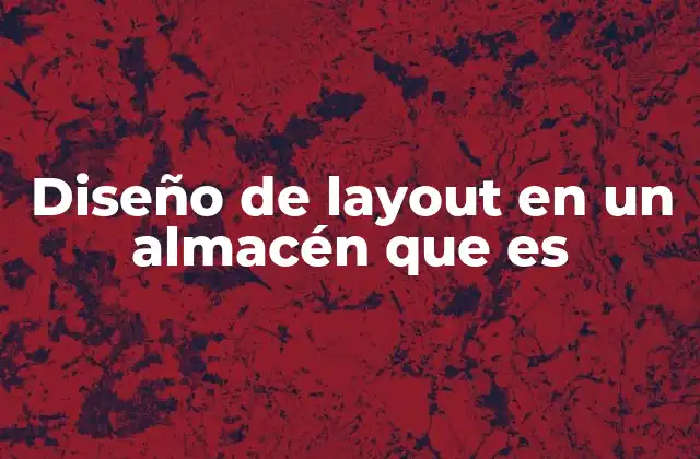 Diseño de Layout en un Almacén que es