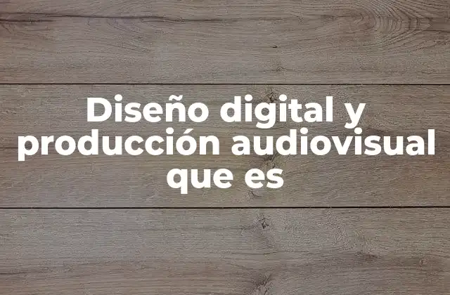 Diseño Digital y Producción Audiovisual que es