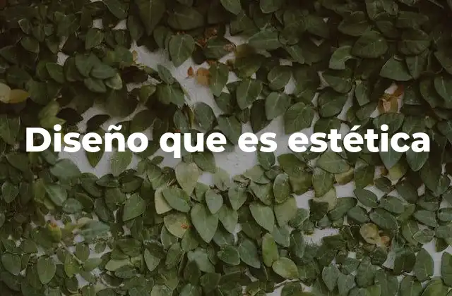 Diseño que es Estética
